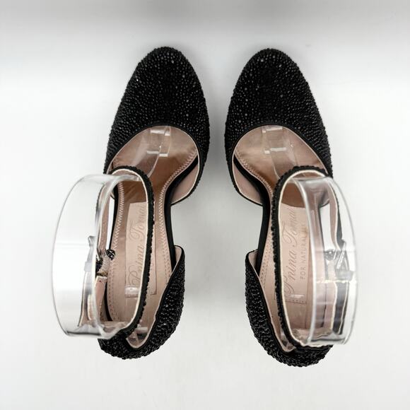 Naturalizer Pnina Tornai Womens Rak Platform Pump US 5.5 M Black Satin EUC - Picture 9 of 14